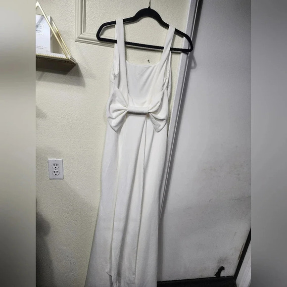 Lulus Loving Fate White Bow Square Neck Backless Maxi Dress Wedding Bridal - Picture 6 of 14